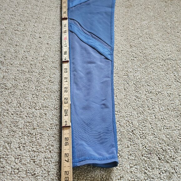 Alo Yoga Leggings Womens XS High Waist Stretch Mesh Panel Epic Blue Gym Training - Picture 8 of 9